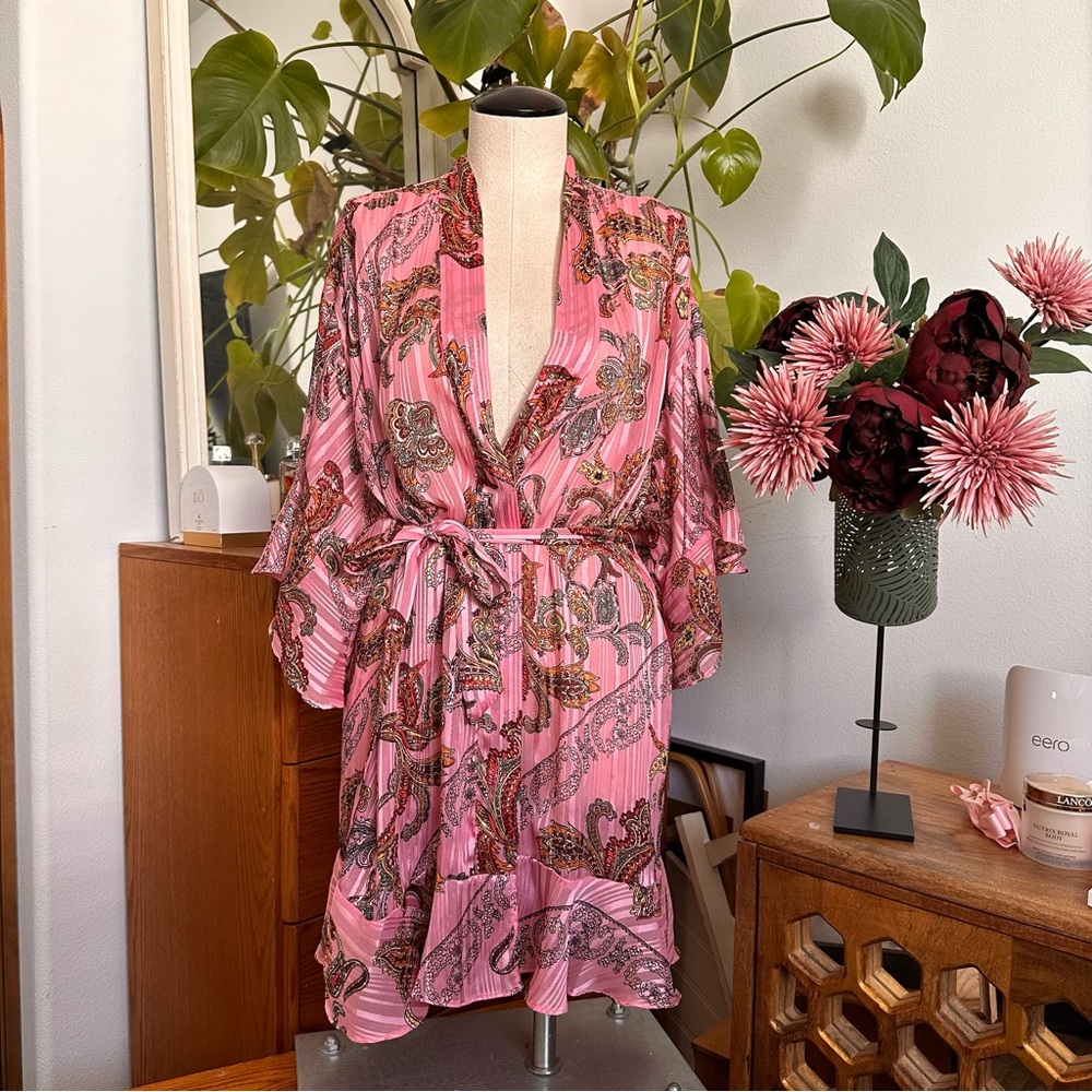 Y2k Victoria's Secret Pink Paisley Robe - Picture 2 of 7